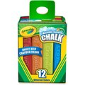 Crayola Sidewalk Chalk, Washable, 4"L, 12/BX, AST PK CYO512012